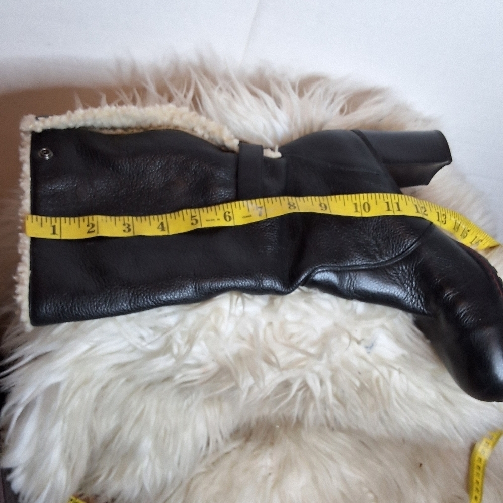Tommy Girl  Black Pebbled Leather Fleece Lined  Knee High Boots 8 - Picture 11 of 15
